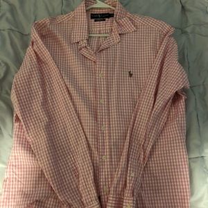 Checkered long sleeve button down. Ralph Lauren. L